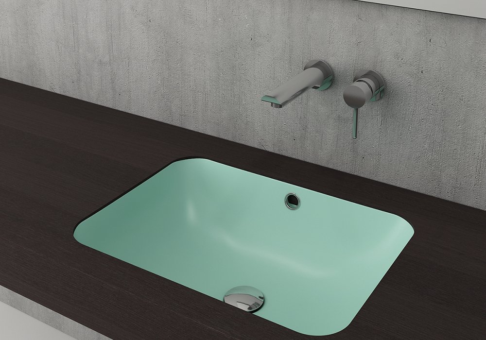 Bocchi | Scala Tezgah Altı Lavabo 55x41 cm Mat Mint Yeşil