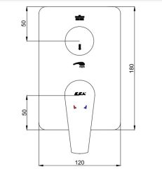 E.C.A. | NIOBE ANKASTRE BANYO/DUŞ BATARYASI SIVA ÜSTÜ GRUBU - 2 YOLLU