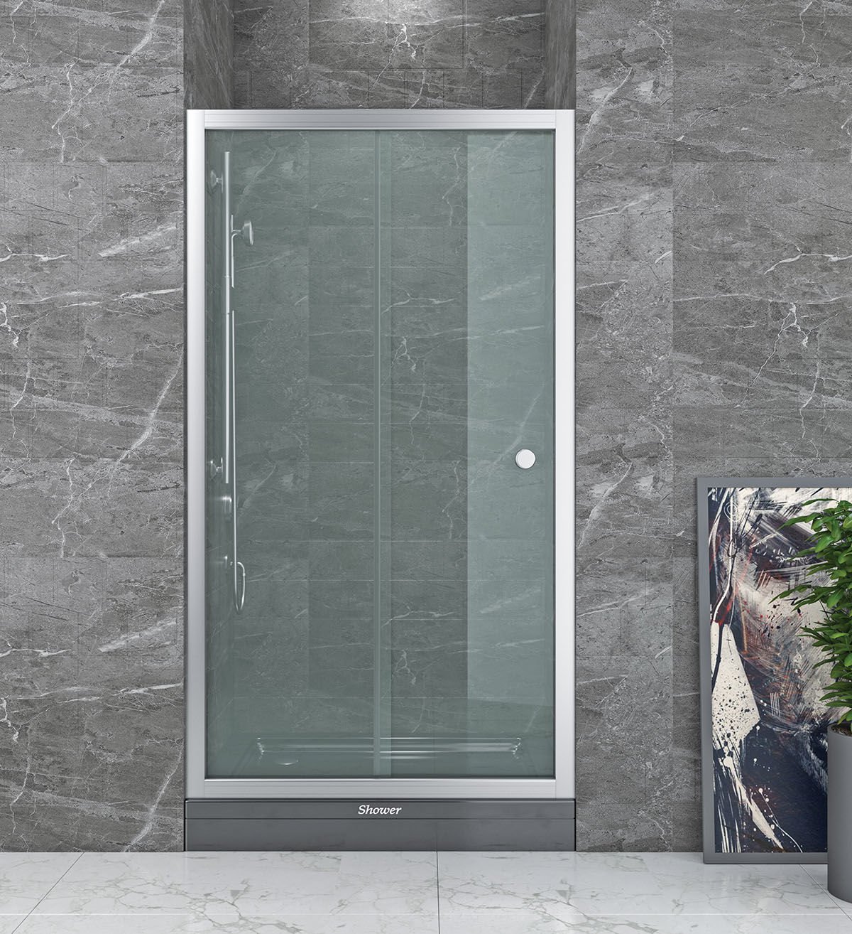 Shower Neptün 110 cm İki Duvar Arası 1 Sabit 1 Çalışır Tekne Üzeri Kabin