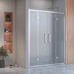 Shower Bold 140 cm 2 Sabit 2 Açılır İki Duvar Arası Nokta Menteşeli Kabin