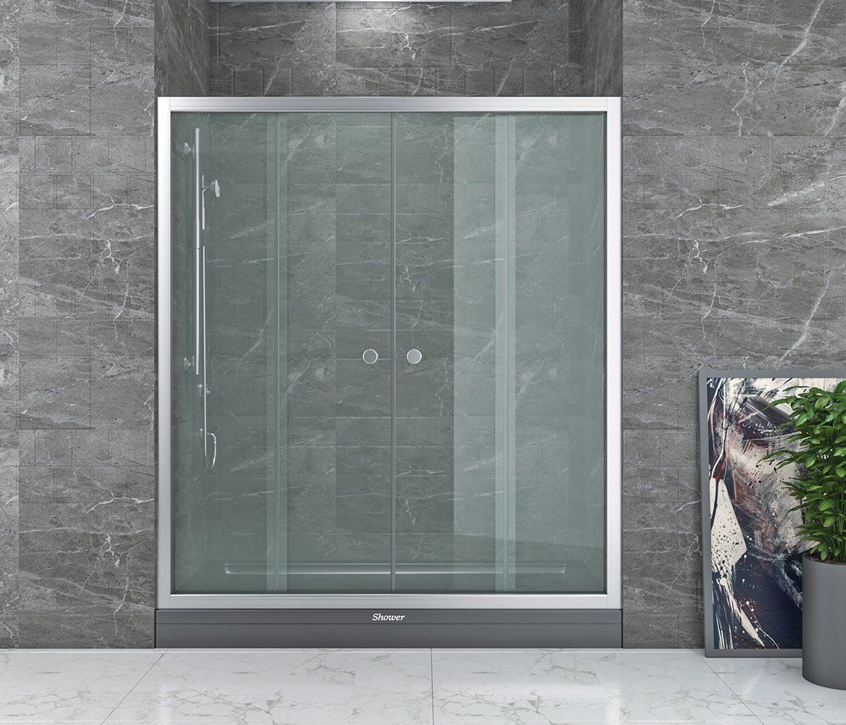 Shower Neptün 140 cm İki Duvar Arası 2 Sabit 2 Çalışır Tekne Üzeri Kabin