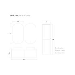 Shower Stone Line 120 cm Banyo Dolabı