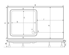 Shower 90x140 Beam Özel Kesim Duş Teknesi (Panelli)