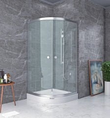 Shower Satürn 70x70 2 Sabit 2 Çalışır Oval Tekne Üzeri Kabin