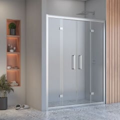 Shower Bold 160 cm 2 Sabit 2 Açılır İki Duvar Arası Nokta Menteşeli Kabin
