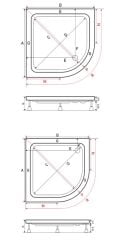 Shower 90x90 Slender Düz Zemin Oval Duş Teknesi (Panelli)