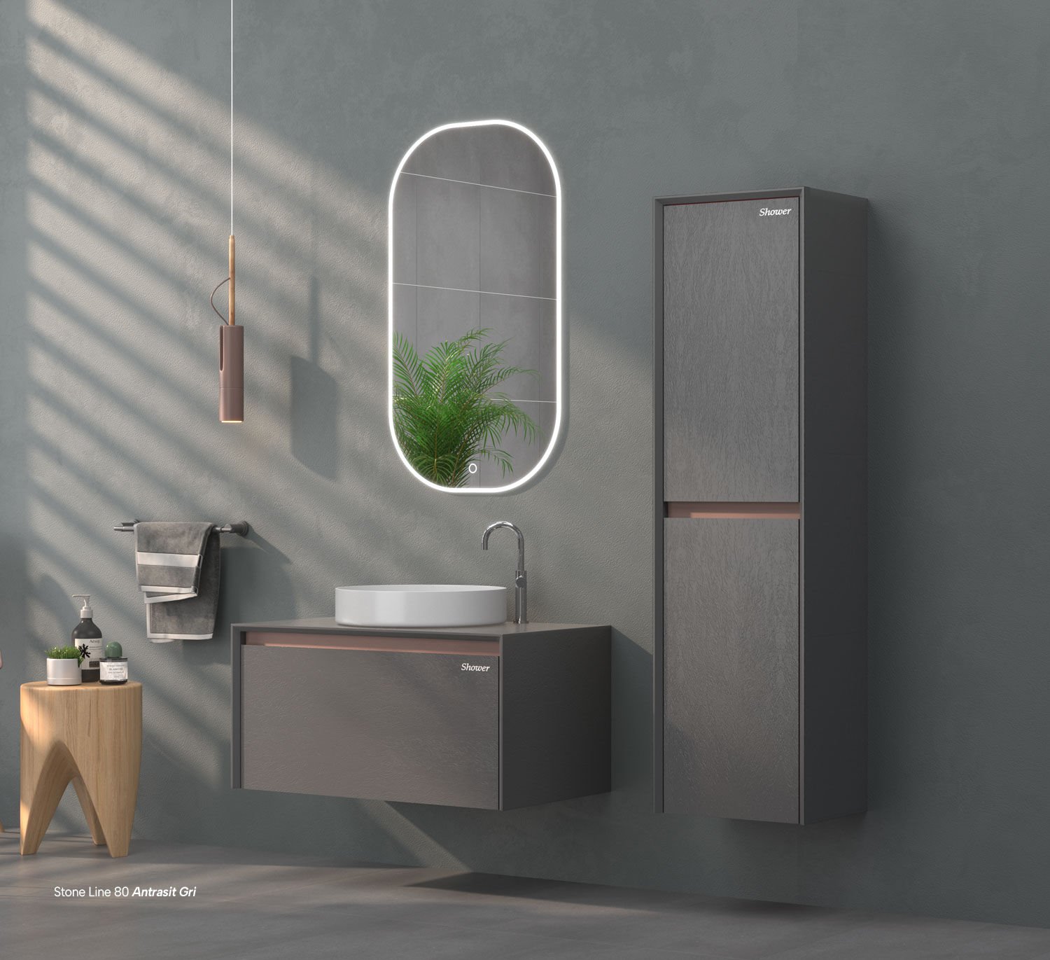 Shower Line 80 cm Banyo Dolabı