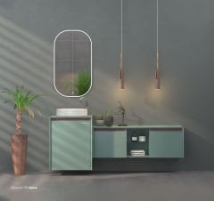 Shower Art 120+55 cm Banyo Dolabı Melisa