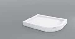 Shower 70x110 Düz Zemin Oval Asimetrik Duş Teknesi (Panelli)