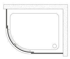 Shower Satürn 70x110 2 Sabit 2 Çalışır Asimetrik Tekne Üzeri Kabin