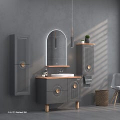 Shower Arte 80 cm Banyo Dolabı Boy Dolaplı - Antrasit