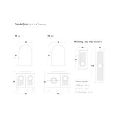 Shower Arte 80 cm Banyo Dolabı Boy Dolaplı - Antrasit