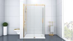 Shower Royal 90x150 1 Sabit 1 Kayar Yan Panelli Tekne Üzeri Duş Kabini