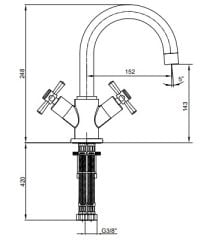E.C.A. | QUADRILLE LAVABO BATARYASI ALTIN GÖRÜNÜMLÜ