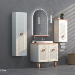 Shower Arte 100 cm Banyo Dolabı Boy Dolaplı - Antrasit