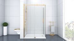 Shower Royal 90x190 1 Sabit 1 Kayar Yan Panelli Tekne Üzeri Duş Kabini