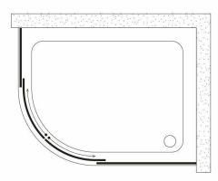 Shower Satürn 80x140 2 Sabit 2 Çalışır Asimetrik Tekne Üzeri Kabin