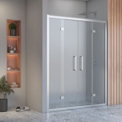 Shower Bold 200 cm 2 Sabit 2 Açılır İki Duvar Arası Nokta Menteşeli Kabin