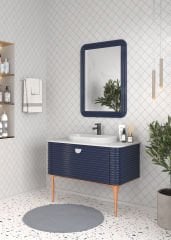 Shower Kapadokya 100 cm Banyo Dolabı Lacivert