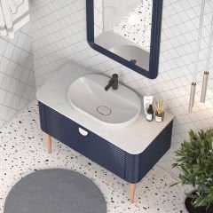 Shower Kapadokya 100 cm Banyo Dolabı Lacivert