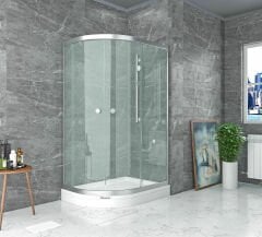 Shower Satürn 90x120 2 Sabit 2 Çalışır Asimetrik Tekne Üzeri Kabin