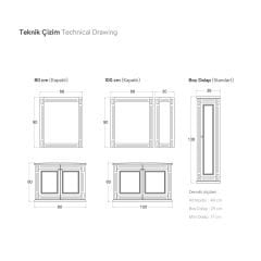 Shower Cristal 80 cm Banyo Dolabı (Kapaklı)