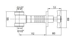 E.C.A. | QUADRILLE ANKASTRE ARA KESME VALFİ G 1/2” ALTIN GÖRÜNÜMLÜ