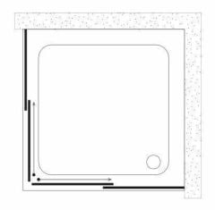Shower Satürn 100x100 2 Sabit 2 Çalışır Kare Tekne Üzeri Kabin