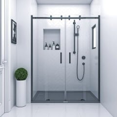 Shower Royal 170 cm 2 Sabit 2 Kayar İki Duvar Arası Tekne Üzeri Duş Kabini