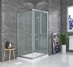 Shower Satürn 70x90 2 Sabit 2 Çalışır Dikdörtgen Tekne Üzeri Kabin