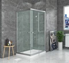 Shower Satürn 70x110 2 Sabit 2 Çalışır Dikdörtgen Tekne Üzeri Kabin