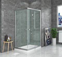 Shower Satürn 70x120 2 Sabit 2 Çalışır Dikdörtgen Tekne Üzeri Kabin