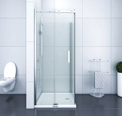 Shower Royal 100x100 1 Sabit 1 Kayar Yan Panelli Duş Kabini