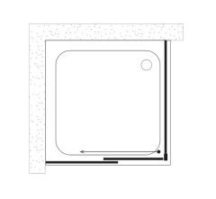 Shower Royal 110x110 1 Sabit 1 Kayar Yan Panelli Duş Kabini