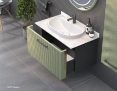 Shower Sıla 85 cm Banyo Dolabı Boy Dolaplı - Sardunya