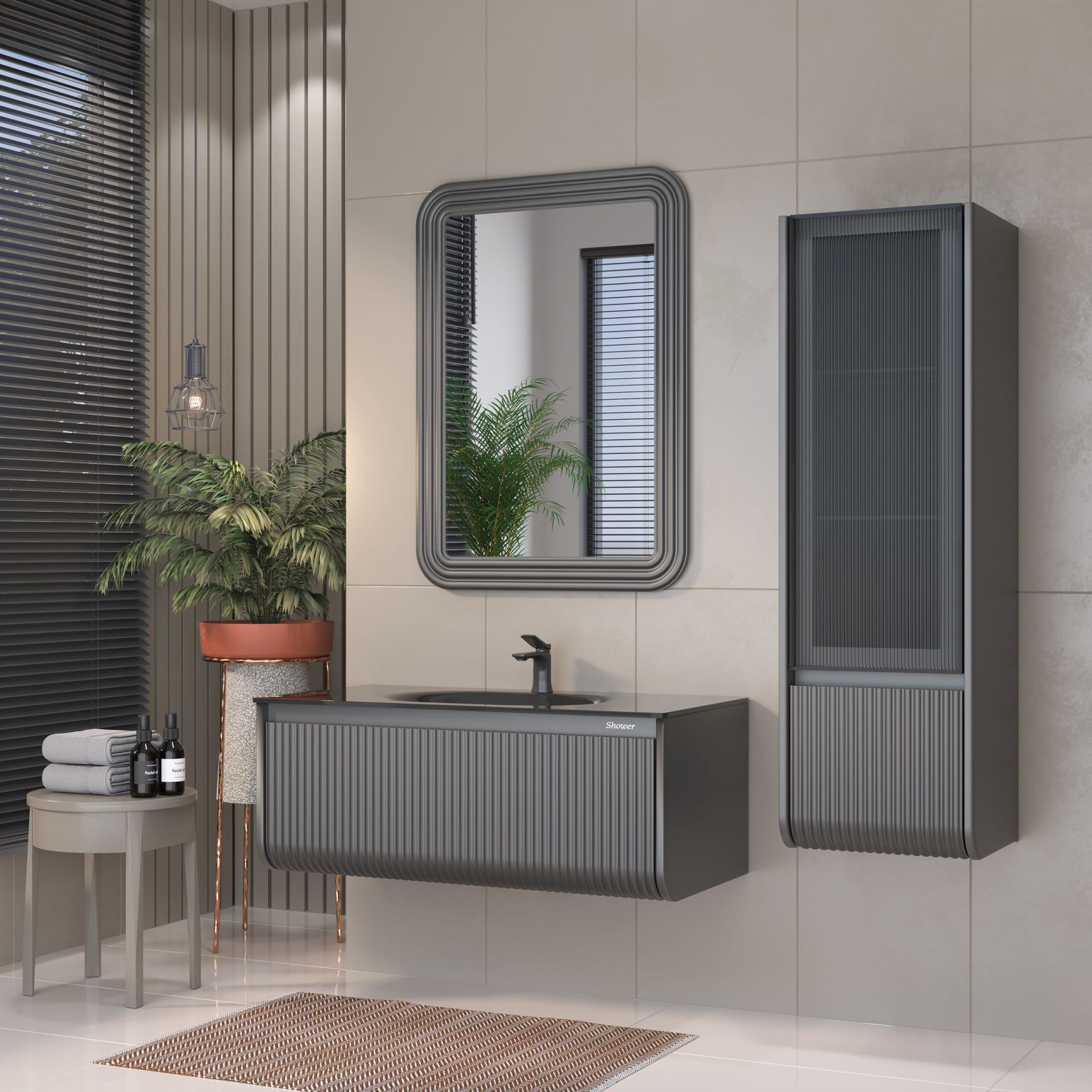 Shower Petra 80 cm Banyo Dolabı