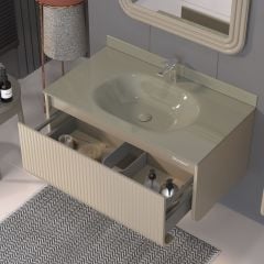 Shower Petra 108 cm Banyo Dolabı Boy Dolapsız - Sahra