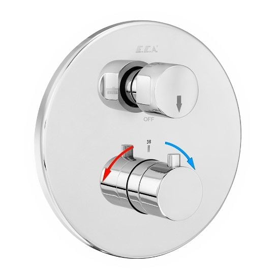 E.C.A. | TERMOSTATİK ANKASTRE BANYO/ DUŞ BATARYASI SIVA ÜSTÜ GRUBU - 2 YOLLU