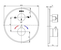 E.C.A. | TERMOSTATİK ANKASTRE BANYO/ DUŞ BATARYASI SIVA ÜSTÜ GRUBU - 2 YOLLU