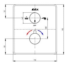 E.C.A. | TERMOSTATİK ANKASTRE BANYO/ DUŞ BATARYASI SIVA ÜSTÜ GRUBU - 2 YOLLU