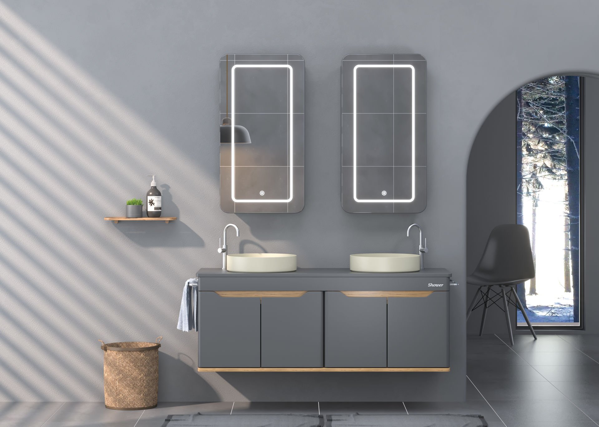 Shower Edra 130 cm Banyo Dolabı