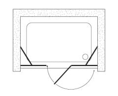 Shower Place 130 cm 2 Sabit 1 Açılır İki Duvar Arası Nokta Menteşeli Kabin