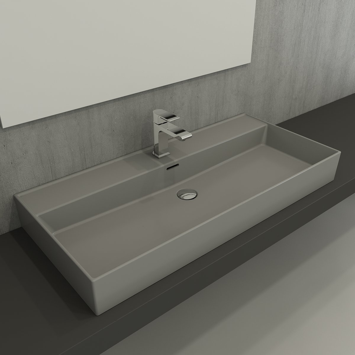 Bocchi | Milano 100 cm Lavabo Mat Gri