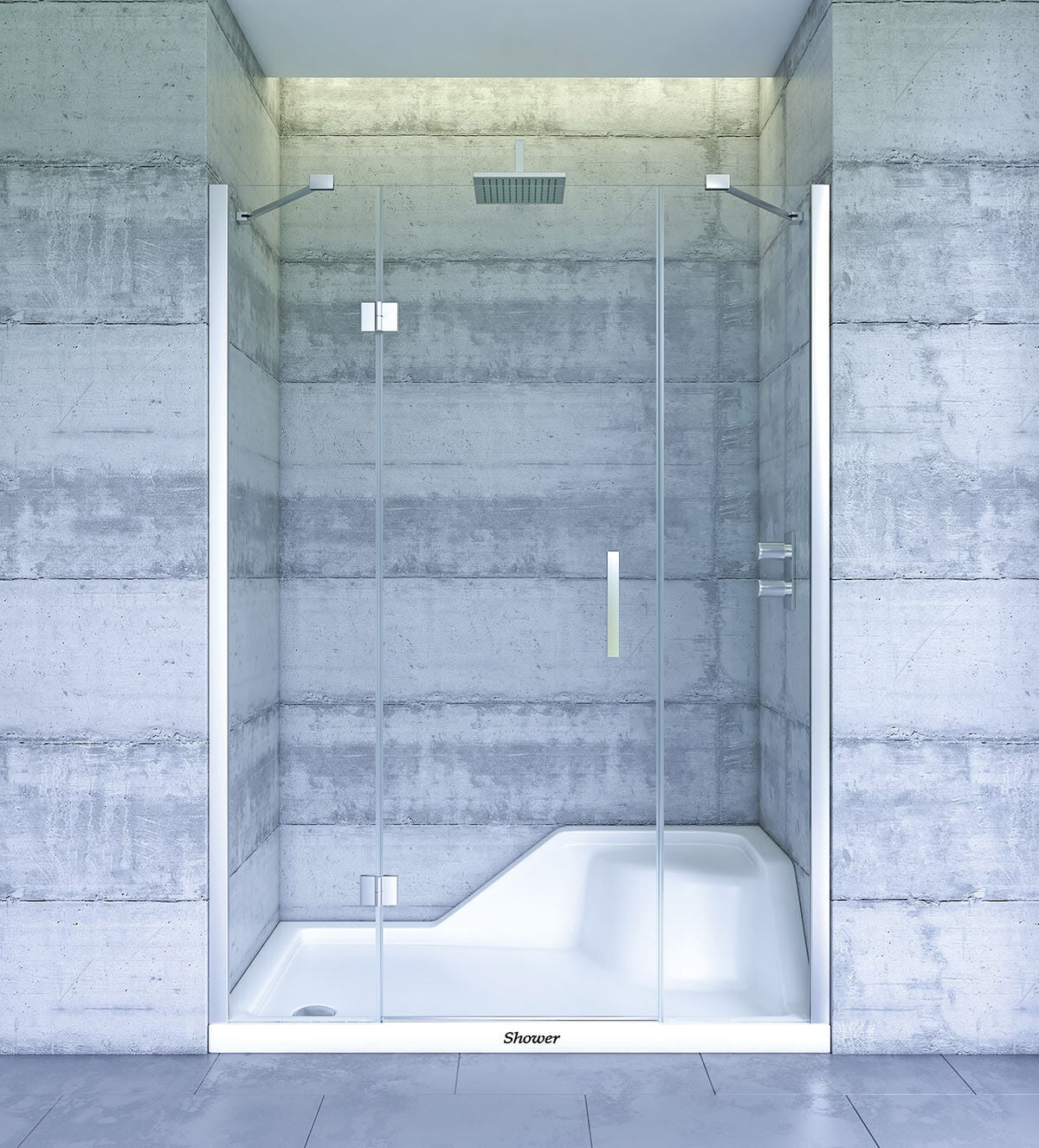 Shower Place 140 cm 2 Sabit 1 Açılır İki Duvar Arası Nokta Menteşeli Kabin