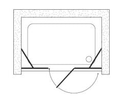 Shower Place 140 cm 2 Sabit 1 Açılır İki Duvar Arası Nokta Menteşeli Kabin
