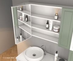 Shower Trio Banyo Dolabı Boy Dolapsız - Mor/Beyaz
