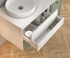 Shower Trio Banyo Dolabı Boy Dolapsız - Mor/Beyaz