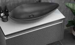 Shower Luna 90 Banyo Dolabı Beyaz/Siyah