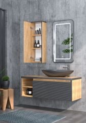 Shower Luna 120 Banyo Dolabı Legnano/Siyah