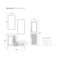 Shower Ceylin 105 Banyo Dolabı